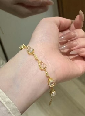 s925银天然水沫玉葫芦手链小清新设计百搭气质女款