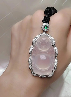 天然翡翠A玉髓玉石冰种满绿佛公观音葫芦玛瑙吊坠男女款礼品