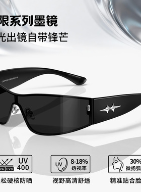 Y2K无框曲面防紫外线墨镜女款