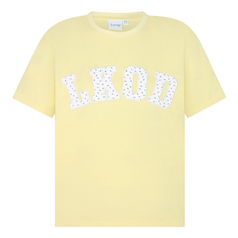 LK STORE LKOD2024夏季新款碎花贴布圆领字母男女情侣T恤短袖打底,淘宝优惠券,粉丝福利购,淘宝优惠卷