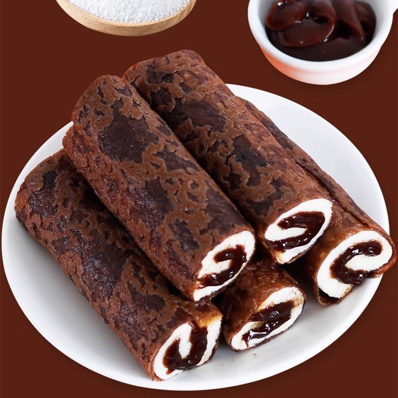 爆浆黑巧克力蛋皮吐司芋泥夹心面包卷网红早餐解馋流心甜品零食品,淘宝优惠券,粉丝福利购,淘宝优惠卷