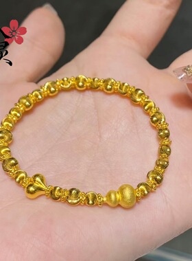 金色沙金猫眼葫芦屁桃手链不掉色