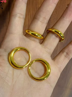 亮面泥鳅背面包椭圆闭口食指戒