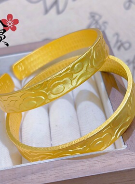 2026网红新款铜镀金首饰祥云手镯女个性开口手环久不掉色高品质