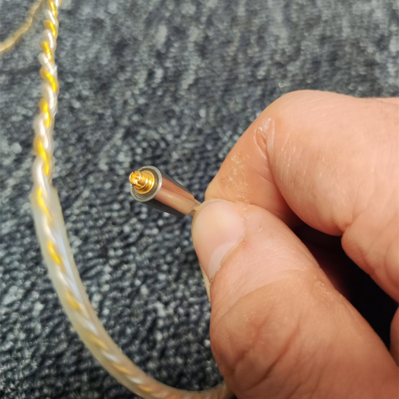 金银混编MMCX3.5MM插头耳机线材128芯高音增强插拔款麻花线耳机头-图3