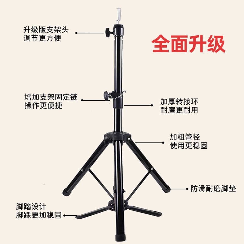 头模大支架模特头三脚架美发公仔头三角支架假人头模型头落地支架-图1