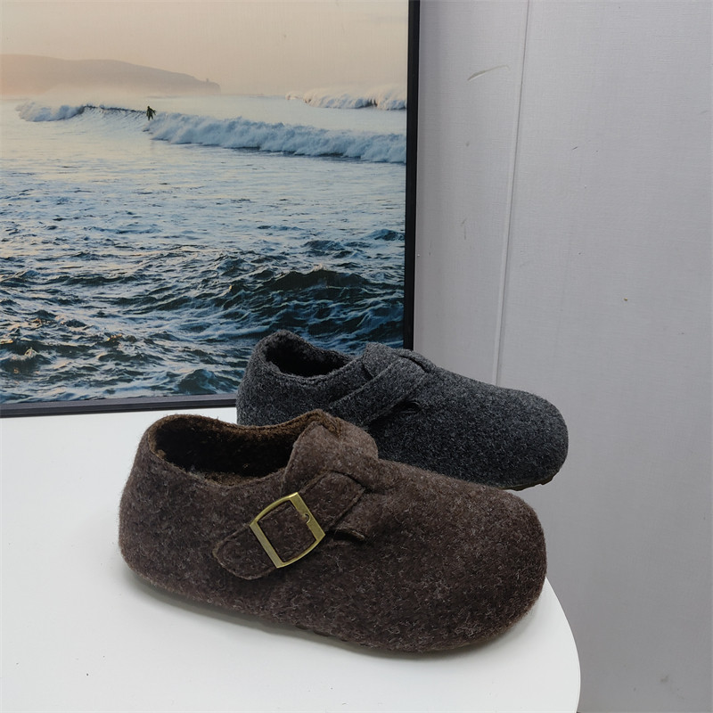 实拍2025秋冬款毛毡绒平底休闲舒适加绒保暖学生豆豆鞋女勃肯鞋,淘宝优惠券,粉丝福利购,淘宝优惠卷