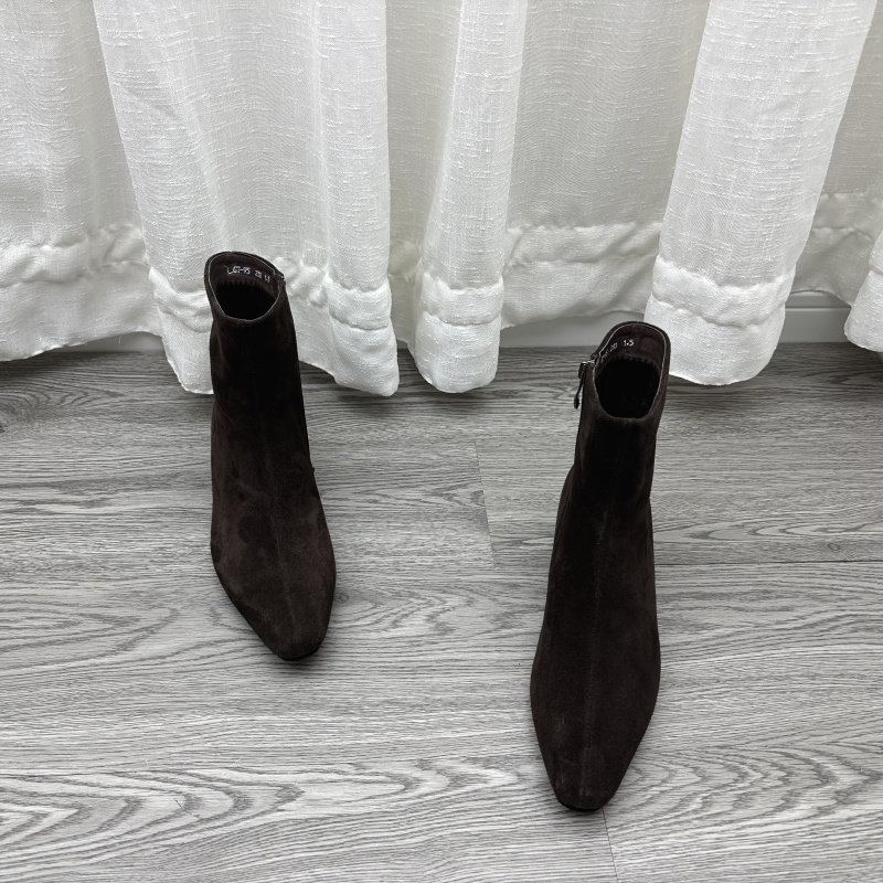 2025秋冬款欧美真皮牛皮女短靴侧拉链切尔西靴低跟英伦风时装靴,淘宝优惠券,粉丝福利购,淘宝优惠卷