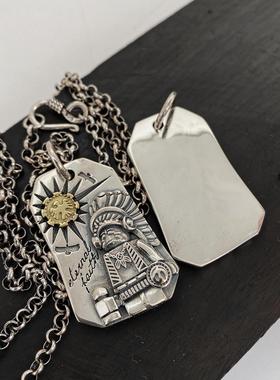华优乐复古做旧方牌吊坠印第安百