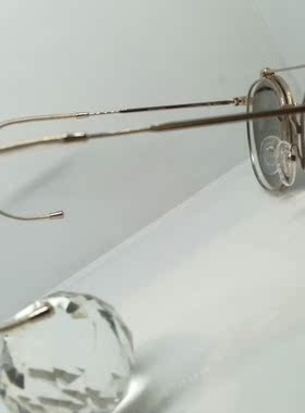 墨镜复古风淡金色圆形翻盖太阳镜