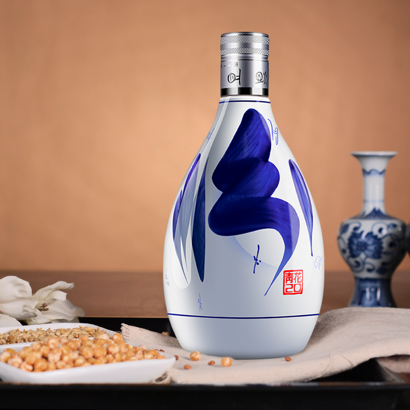 【官方正品】山西杏花村酒 42度青花20汾酒375mL*1盒装清香型白酒
