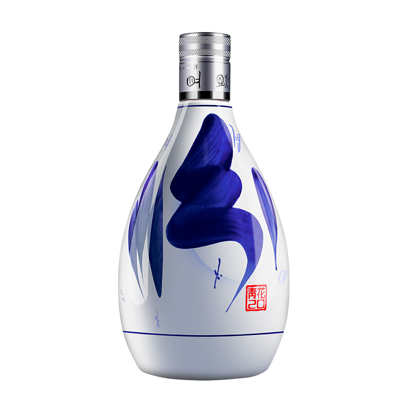 【官方正品】山西杏花村酒 42度青花20汾酒375mL*1盒装清香型白酒
