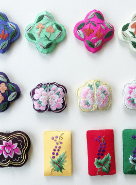 diy苏绣贴花精品配饰挂头小项链