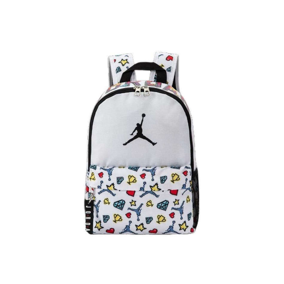 Jordan双肩包涂鸦飞人学生书包儿童小号背包白色DZ3755-100