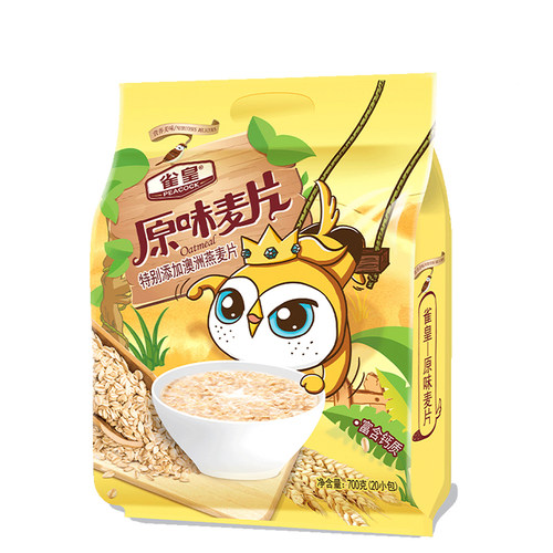 雀皇高钙营养麦片早餐即食冲饮燕麦片小包装原味谷物速食品老年人 - 图3
