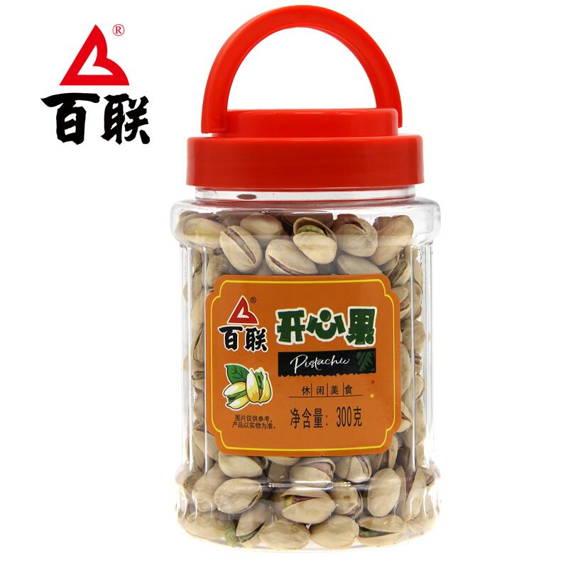 百联盐焗本色原色桶装净重开心果 百联开心果