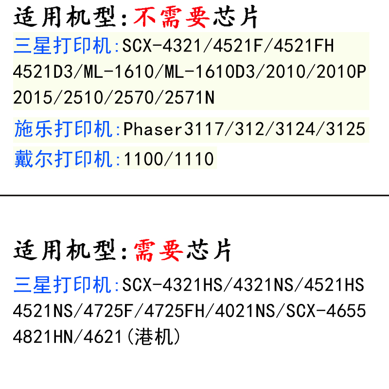 华铭适用D4725A三星SCX-4521F/FH硒鼓4521HS墨盒4621NS打印机4321NS 1610粉盒4821HN 4021S 4650F/N 2010晒鼓-图3