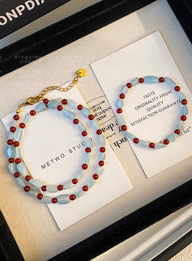 夏季天然海南宝串珠手链新中式国风复古高级感红色手串女新款手饰