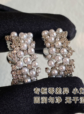 法式冷淡风小珍珠耳环女精致复古高级感气质耳圈独特漂亮银色耳饰