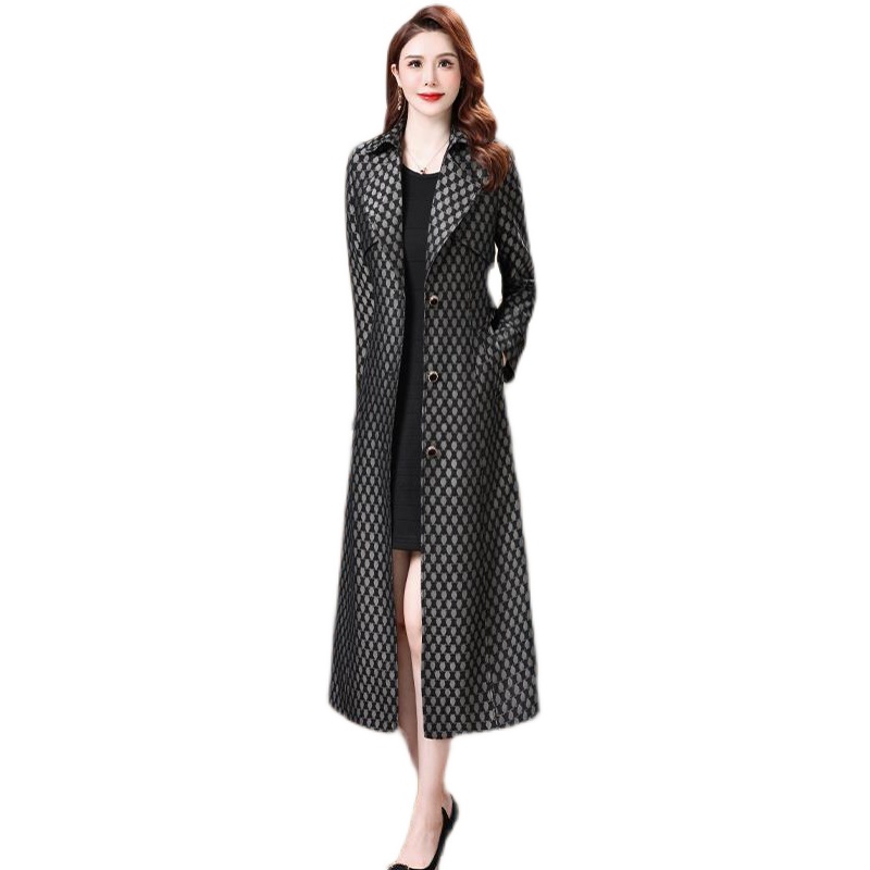 风衣女长款2025新款大衣过膝流行英伦风垂感收腰气质显瘦时尚外套 - 图3