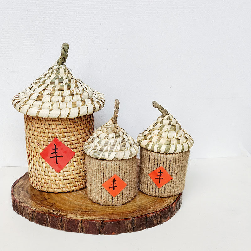 创意纯手工粮仓小摆件国潮丰收节秋天编织丰收仓农作零食收纳拍照,淘宝优惠券,粉丝福利购,淘宝优惠卷