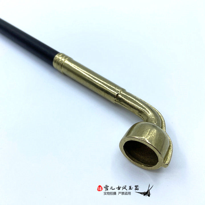 手工传统老式旱烟袋锅子长短款烟斗纯铜复古烟锅玉石铜烟嘴木杆_虎窝淘