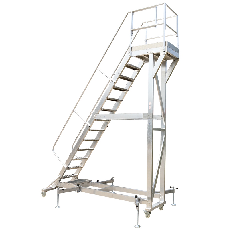 大连华峰定制铝合金移动平台梯工作梯取样梯货架梯检修梯登高爬梯 - 图3