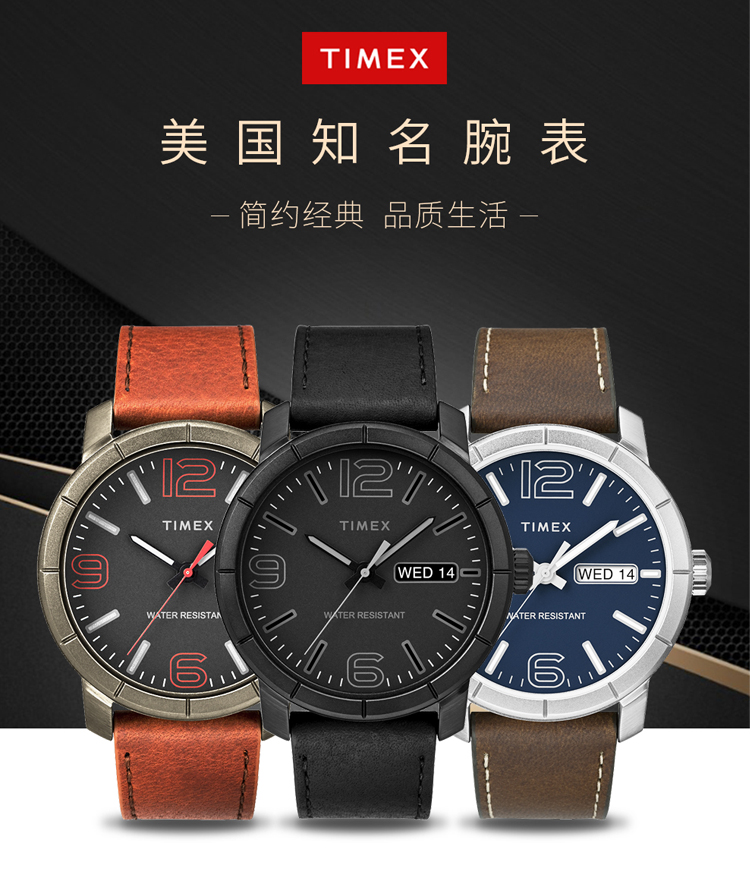 美国TIMEX/天美时手表石英男表TW2R64000运动多功能皮带防水时尚