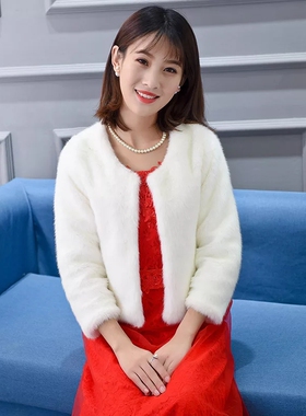 水貂毛新娘披肩加厚韩版女秋冬季