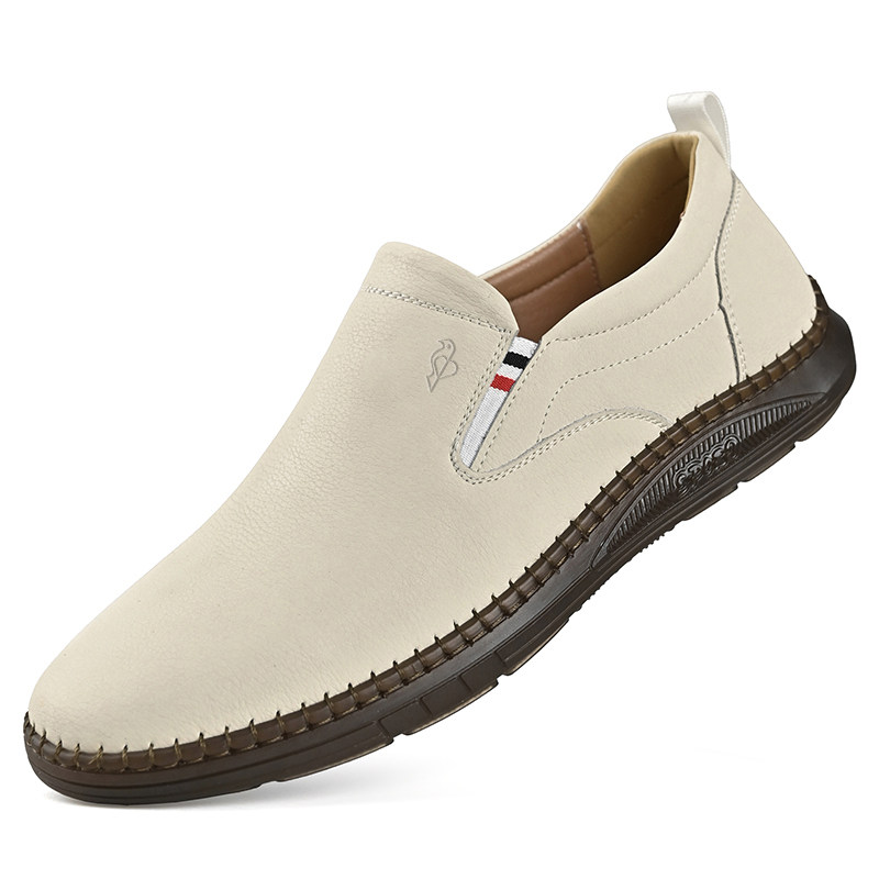 啄木鸟男鞋2025新款牛筋底真皮透气软底休闲鞋驾车休闲皮鞋一脚蹬,淘宝优惠券,粉丝福利购,淘宝优惠卷