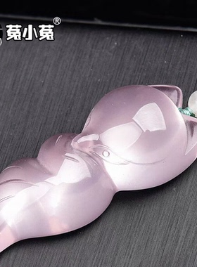 菟小菟女粉水晶狐狸形状
