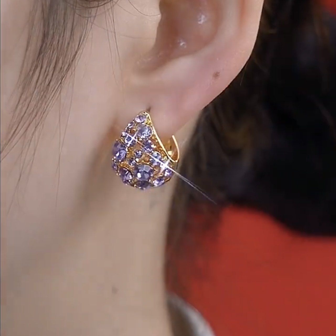 2024年新款铜合金耳饰紫色提篮微镶高档耳环气质高贵时尚百搭耳扣,淘宝优惠券,粉丝福利购,淘宝优惠卷