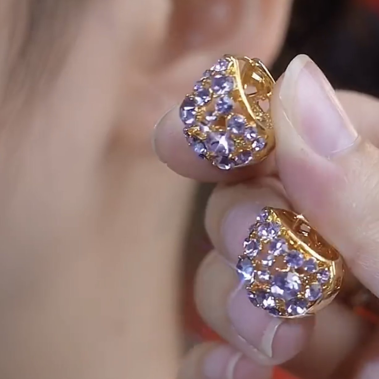 2024年新款铜合金耳饰紫色提篮微镶高档耳环气质高贵时尚百搭耳扣,淘宝优惠券,粉丝福利购,淘宝优惠卷