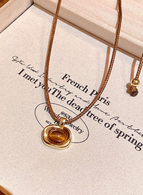 秋冬美拉德虎眼石吊坠项链