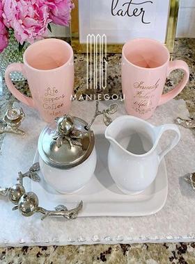 现代创意轻奢大理石托盘杯垫金色家居客厅蛋糕摆件酒店工艺装饰品