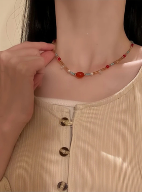 山沐手作「西域风情」新中式国风串珠项链女颈链设计感精致锁骨链