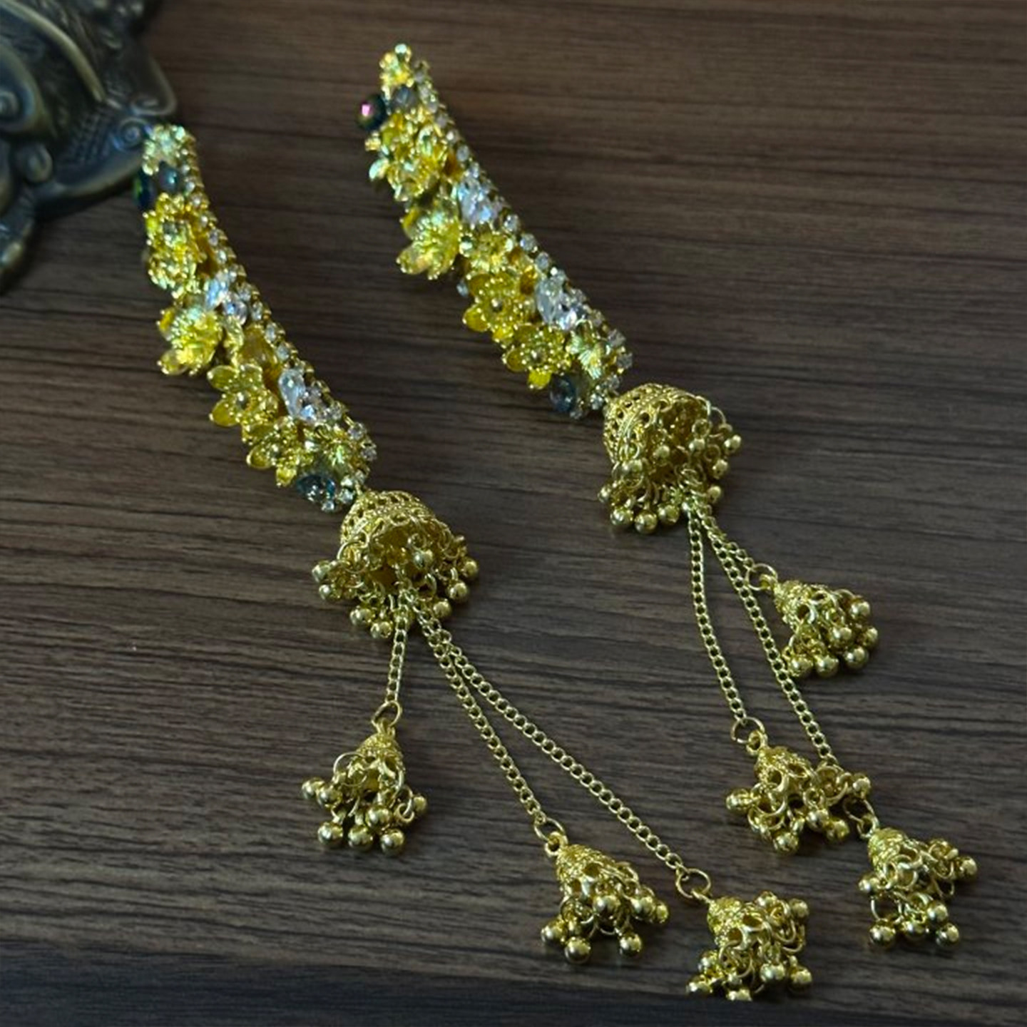 山沐手作「桂馥涵秋」新中式金色花朵流苏发夹女侧边夹民族风发饰,淘宝优惠券,粉丝福利购,淘宝优惠卷