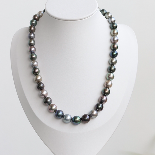 真科研证书漂浮在南太平洋的珍珠岛屿混彩9-11mm大溪地炫彩项链 - 图3