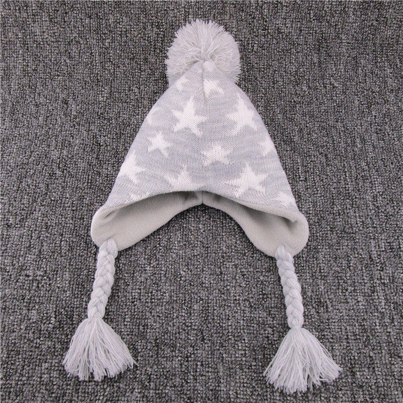 NOABAT儿童帽子秋冬季女童冬帽护耳帽宝宝提花加绒毛线套头毛绒帽,淘宝优惠券,粉丝福利购,淘宝优惠卷