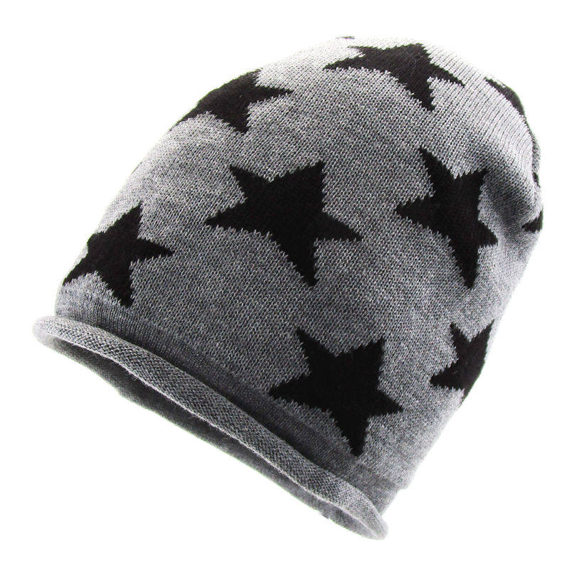 NOABAT儿童帽子秋冬男童五星卷边套头针织帽潮堆堆帽小宝宝毛线帽,淘宝优惠券,粉丝福利购,淘宝优惠卷