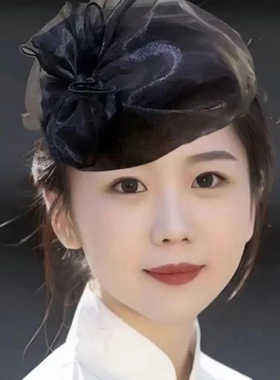 抖音爆款英伦复古网纱小帽子发箍遮白发神器气质时尚发饰洋气半帽