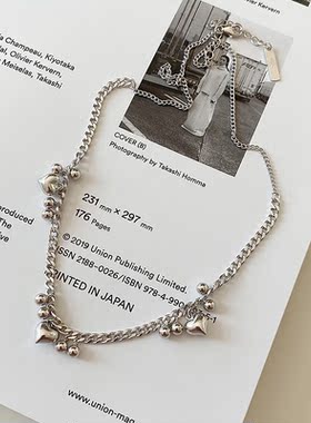 纯银小众设计感爱心日韩风锁骨链