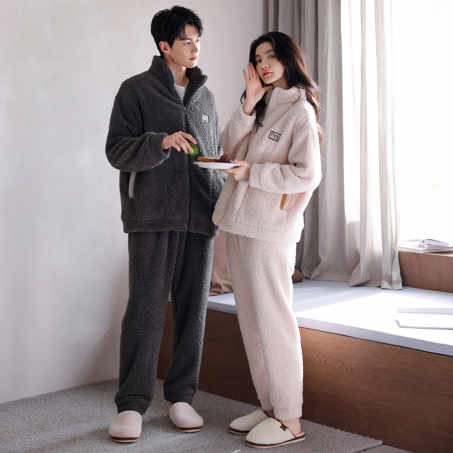 芬腾珊瑚绒情侣睡衣冬季女款加厚大码法兰绒男士秋冬款家居服套装,淘宝优惠券,粉丝福利购,淘宝优惠卷