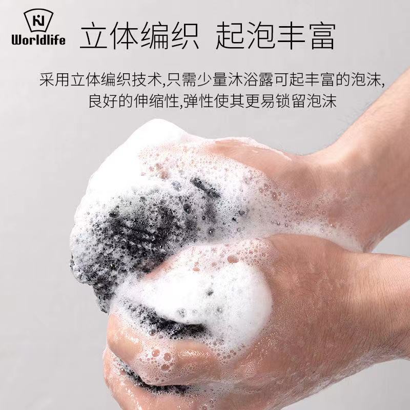 日本搓澡巾浴巾碳纤维搓澡神器搓背强力搓泥家用搓澡长条后背清洁 - 图0