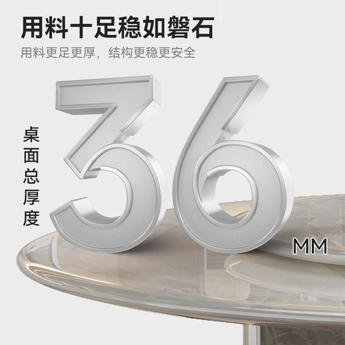 卡里冰玉天然大理石圆形餐桌意式轻奢家用圆桌高端设计师白色饭桌 - 图2
