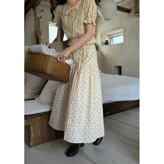 JMWOMEN ຊຸດກະໂປ່ງ floral shirt
