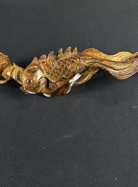 海南黄花梨雕刻摆件笔搁梨摆件置物摆件