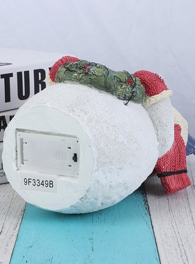 【特价】圣诞雪人装饰摆件发光圣诞礼物家居客厅桌面树脂工艺品