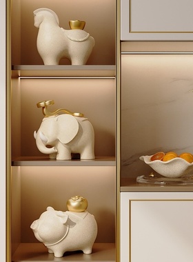 马上有钱轻奢感玄关电视柜客厅书柜酒柜装饰品摆件