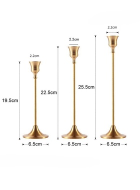 跨境烛台金属铝件铁艺摆件黄铜色圣诞装饰婚庆摆饰工艺品礼赠